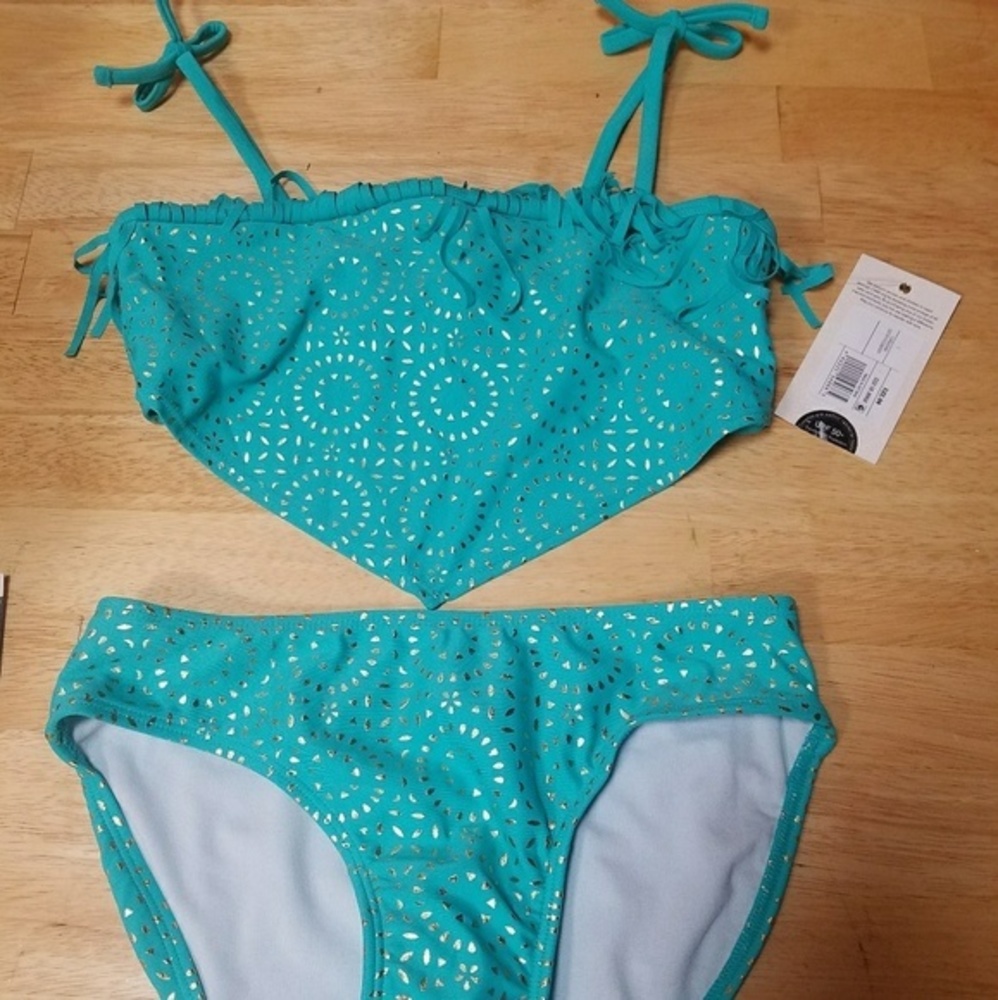 NWT Tankini Teal Large Beach Swim
